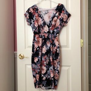 PinkBlush Maternity/Nursing Floral Fitted Dress